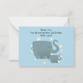 Elephant Moeder en haar Baby Hartelijk dank Notitiekaartje (Voorkant)
