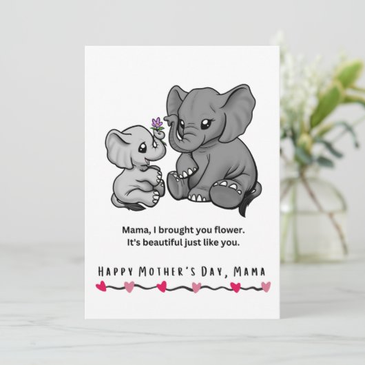 Elephant Moeder en haar kalfskop Moederdag (Staand voorkant)