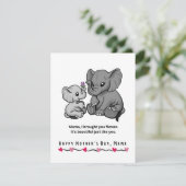 Elephant moeder en haar kalveren Moederdag Feestdagenkaart (Staand voorkant)