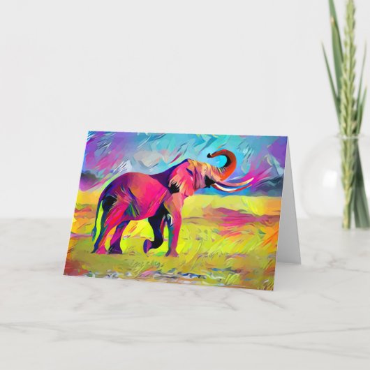 Elephant Moeder Waterverf Kaart (Voorkant)