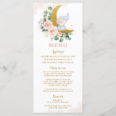 Eléphant Moon Blush Floral Rose Menu Baby shower (Devant)