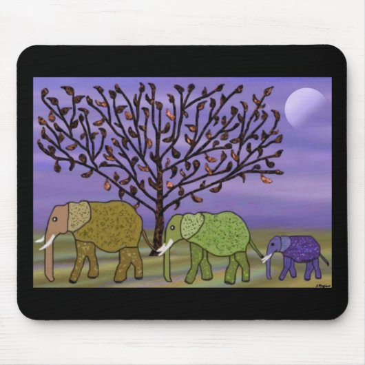Elephant Moon Mousepad Muismat (Voorkant)
