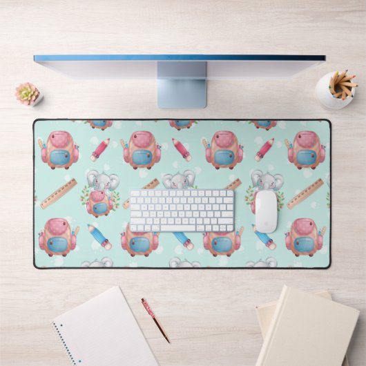 Éléphant motif de rentrée scolaire (Bureau 1)