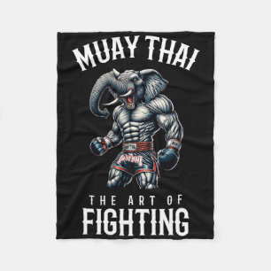 Elephant Muay Thai - Kickboksen en olifant Thai Fleece Deken