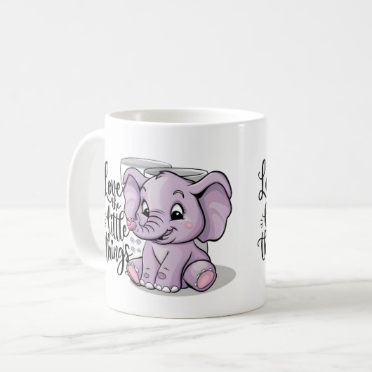 elephant mugs purple cute (Devant gauche)