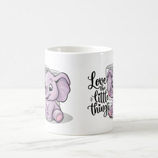 elephant mugs purple cute (Centre)