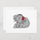 Elephant Music-hoofdtelefoon Briefkaart (Voorkant / Achterkant)