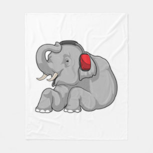 Elephant Music-hoofdtelefoon Fleece Deken