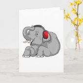 Elephant Music-hoofdtelefoon Kaart (Gele Bloem)