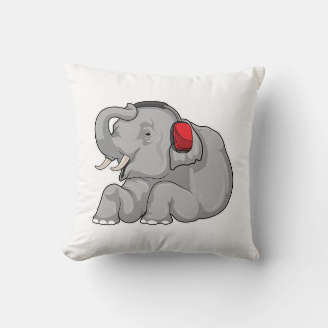 Elephant Music-hoofdtelefoon Kussen (Voorkant)