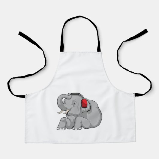 Elephant Music-hoofdtelefoon Schort (Voorkant)