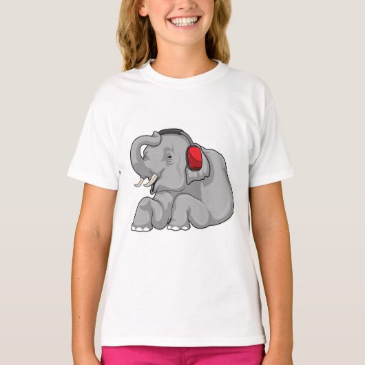 Elephant Music-hoofdtelefoon T-shirt (Voorkant)