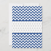 Elephant Navy Blue Grey Baby shower Kaart (Achterkant)