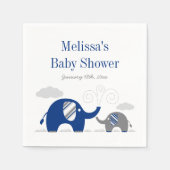 Elephant Navy Blue Grey Baby shower Servetten (Voorkant)
