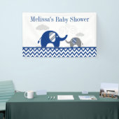 Elephant Navy Blue Grey Baby shower Spandoek (Beurs)