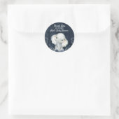 Elephant Navy Floral Sticker Labels (Tas)
