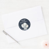 Elephant Navy Floral Sticker Labels (Envelop)