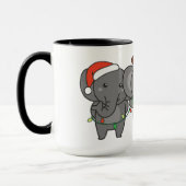 Eléphant Noël Animaux mignons Mug (Gauche)