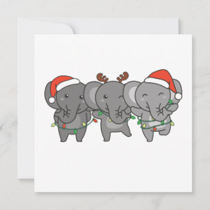 Éléphant Noël Noël Animaux Invitation Mignonne