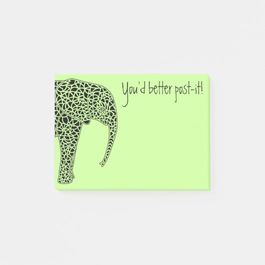 Éléphant noir - notes de post-it (Devant)