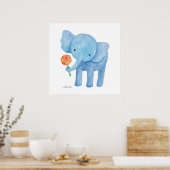 Elephant Nursery Art Imprimer Joli Elephant Poster (Cuisine)