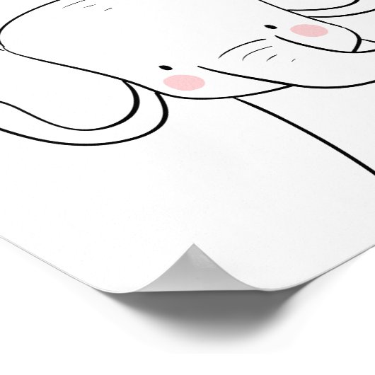 Elephant Nursery Print Black white modern Safari (Hoek)