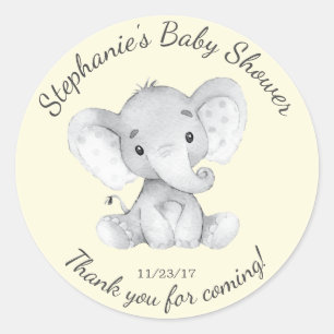 Elephant Oerwoud Animals Baby shower Favor Sticker