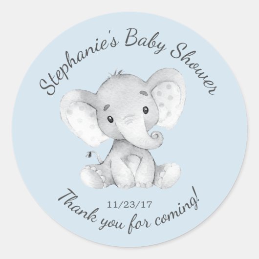 Elephant Oerwoud Animals Baby shower Favor Sticker (Voorkant)