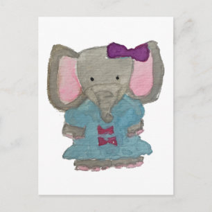 Elephant Oerwoud Friends Baby Animal Water Kleur Briefkaart