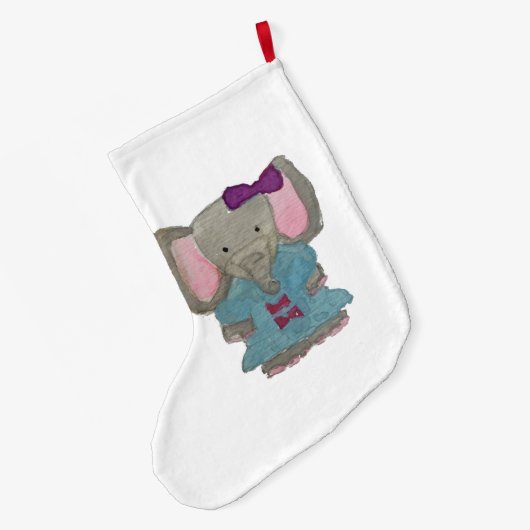 Elephant Oerwoud Friends Baby Animal Water Kleur Grote Kerstsok (Achterkant (Hangend))