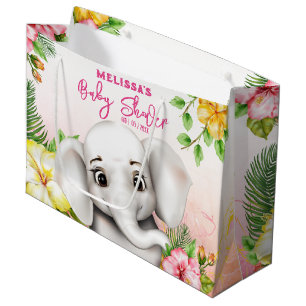 Elephant Oerwoud Safari Gepersonaliseerd Baby show Groot Cadeauzakje