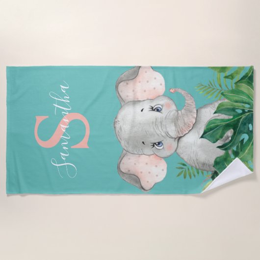 Elephant oerwoud safari strandlaken (Voorkant)