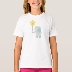 Elephant, olifant met ballon, kroon, ster t-shirt