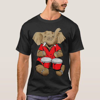 Elephant on bongos t-shirt