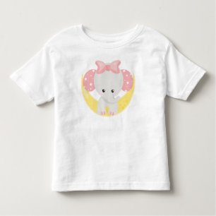 Elephant on the Moon, Cute Elephant, Crown, Stars Kinder Shirts