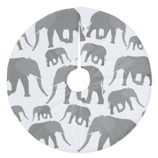 Elephant-ontwerp Fleece Kerstboom Rok (Voorkant)