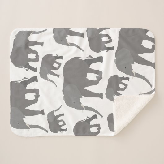Elephant-ontwerp Sherpa Deken (Voorkant (horizontaal))