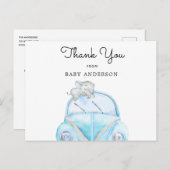 Elephant op blauwe auto rijden onder de douche Dan Briefkaart (Voorkant / Achterkant)