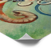 Elephant op een fiets II Poster (Hoek)