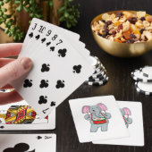 Elephant op Music met Drum Pokerkaarten (Insitu)