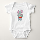 Elephant op Music met Drum Romper (Voorkant)