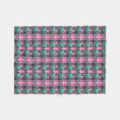 Elephant  op roze, Schattig geluid Fleece Deken (Voorkant (Horizontaal))