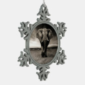 Elephant op Run Tin Sneeuwvlok Ornament (Links)