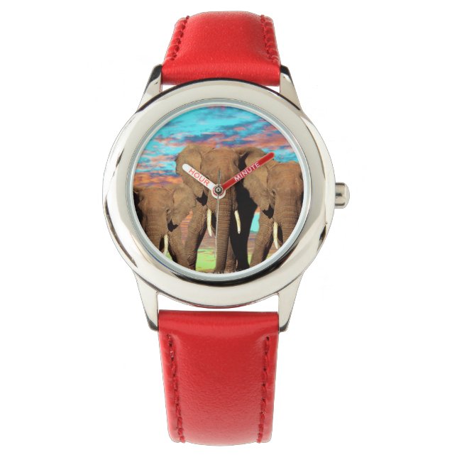 Elephant Opal Sunrise Horloge (Voorkant)