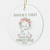 Éléphant Ornement pour le Premier Noël de Bébé (Gauche)