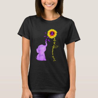 Elephant Paars Ribbon - Zonnebloem - Bewustheid T-shirt