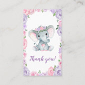 Elephant paars roze diaper Raffle Ticket Floral (Achterkant)