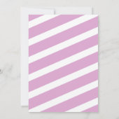 Elephant Paarse Stripes Baby Shower Uitnodigingen (Achterkant)