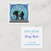 Elephant Parade in Aqua Visitekaartje (Voorkant / Achterkant)