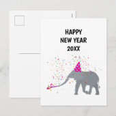 Elephant Partding - Animals Holiday New Years Card Feestdagenkaart (Voorkant / Achterkant)